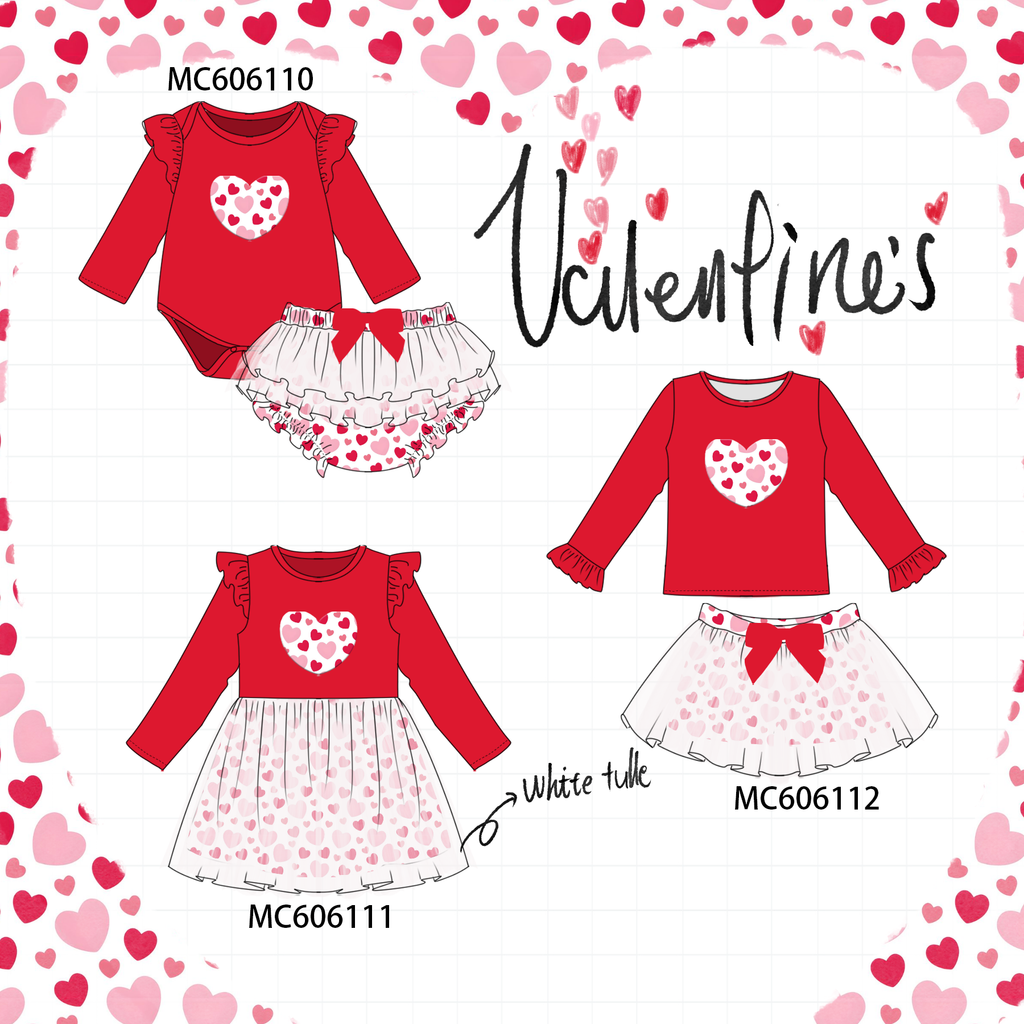 PO95 Red valentine heart ruffle collection - ETA early December to LC