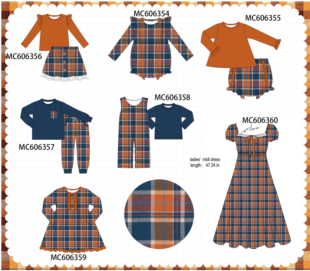 PO95 Rust&navy plaid collection - ETA early December to LC