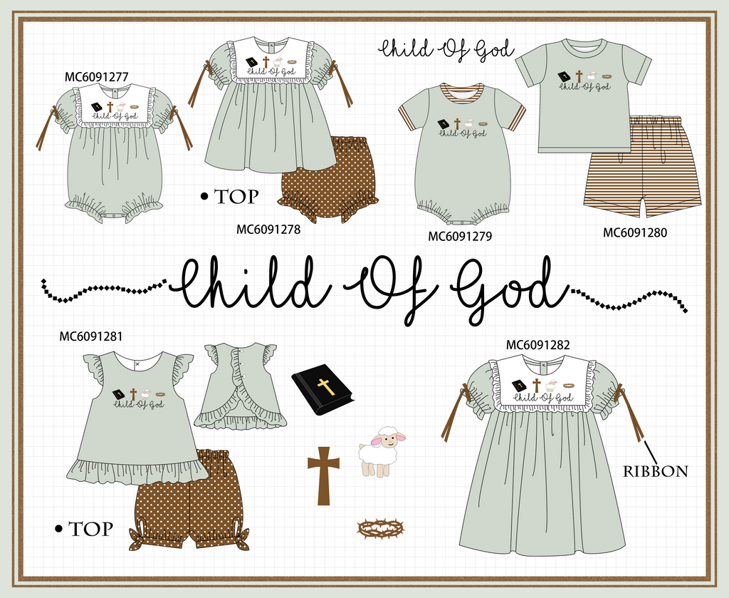 PO107 Sage child of god embroidery ruffle collection  ETA MARCH