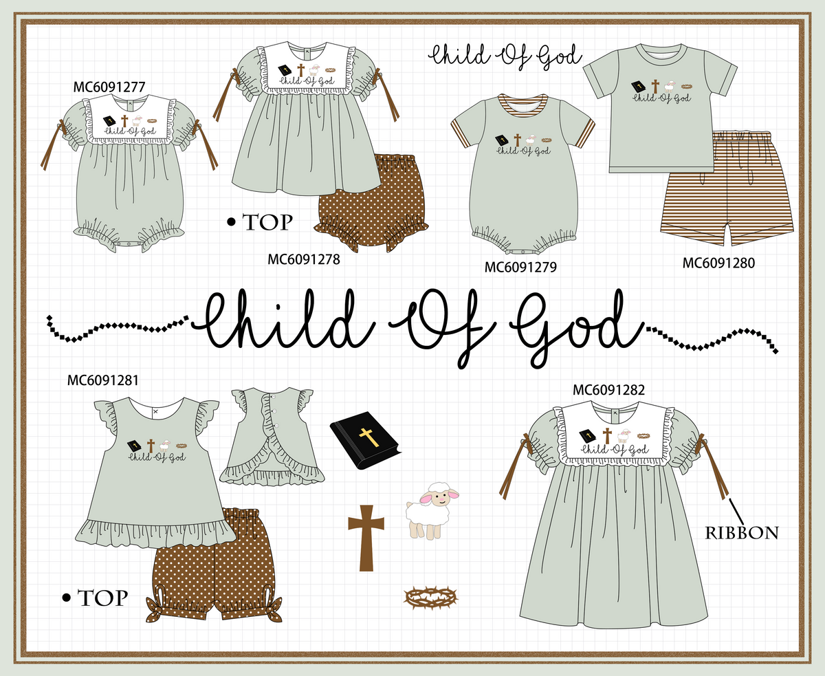 PO107 Sage child of god embroidery ruffle collection  ETA MARCH