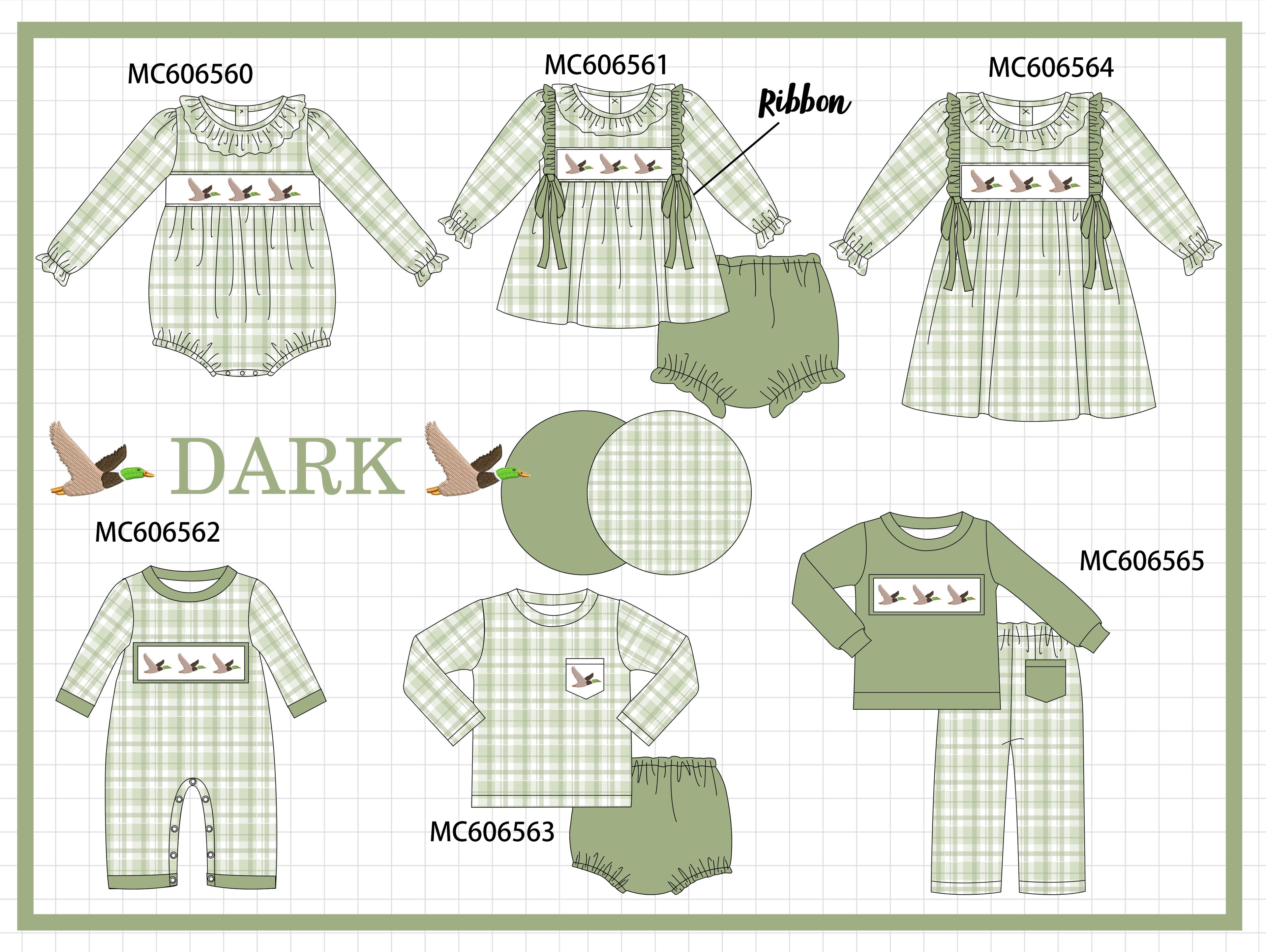 PO96 Sage duck embroidery plaid collection - ETA December to LC