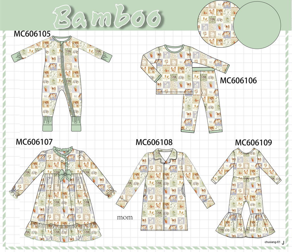 PO95 Sage farm checkered bamboo collection - ETA early December to LC