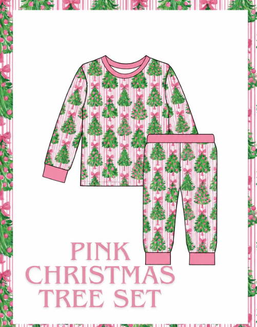 Preorder - Pink Christmas Tree Bamboo Set / ETA October