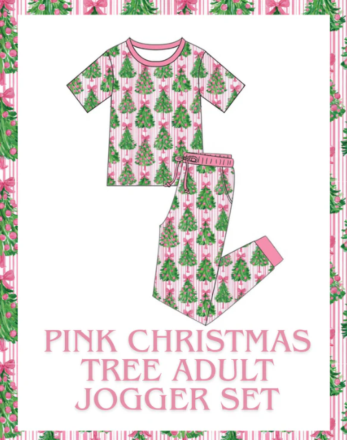 Preorder - Pink Christmas Tree Bamboo Womens Set / ETA October