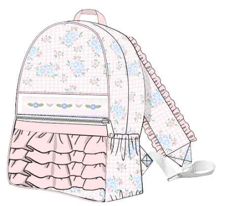 Birthday Luggage - Hand Smocked - Floral Check - ETA September to LC