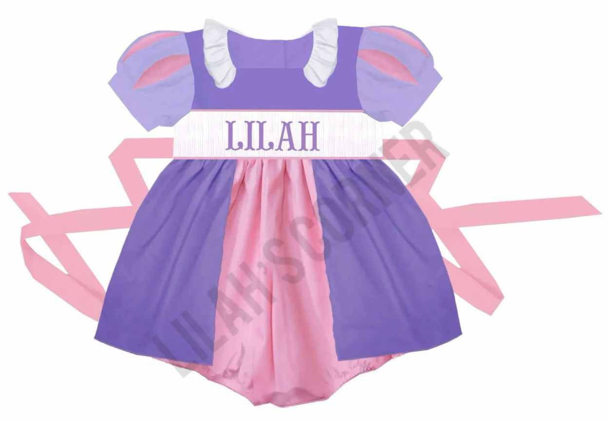 Hand Smocked Pretty As Princess Bubble