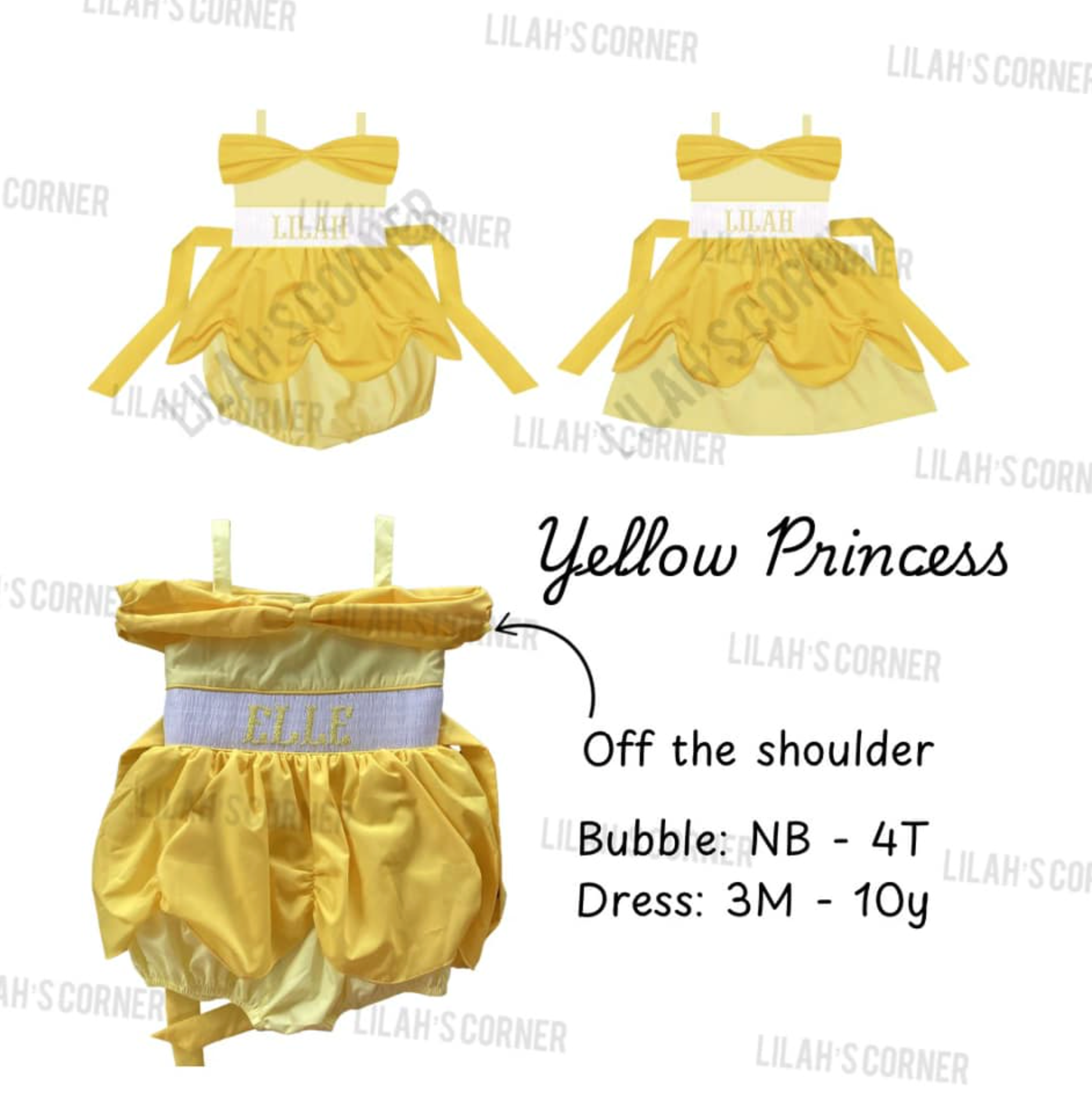 Hand Smocked Pretty As Princess Bubble