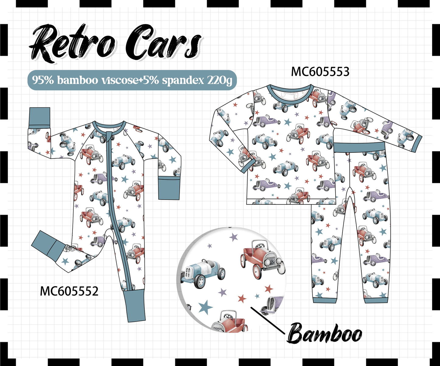 PO93 Teal retro car bamboo collection - ETA mid-November to LC