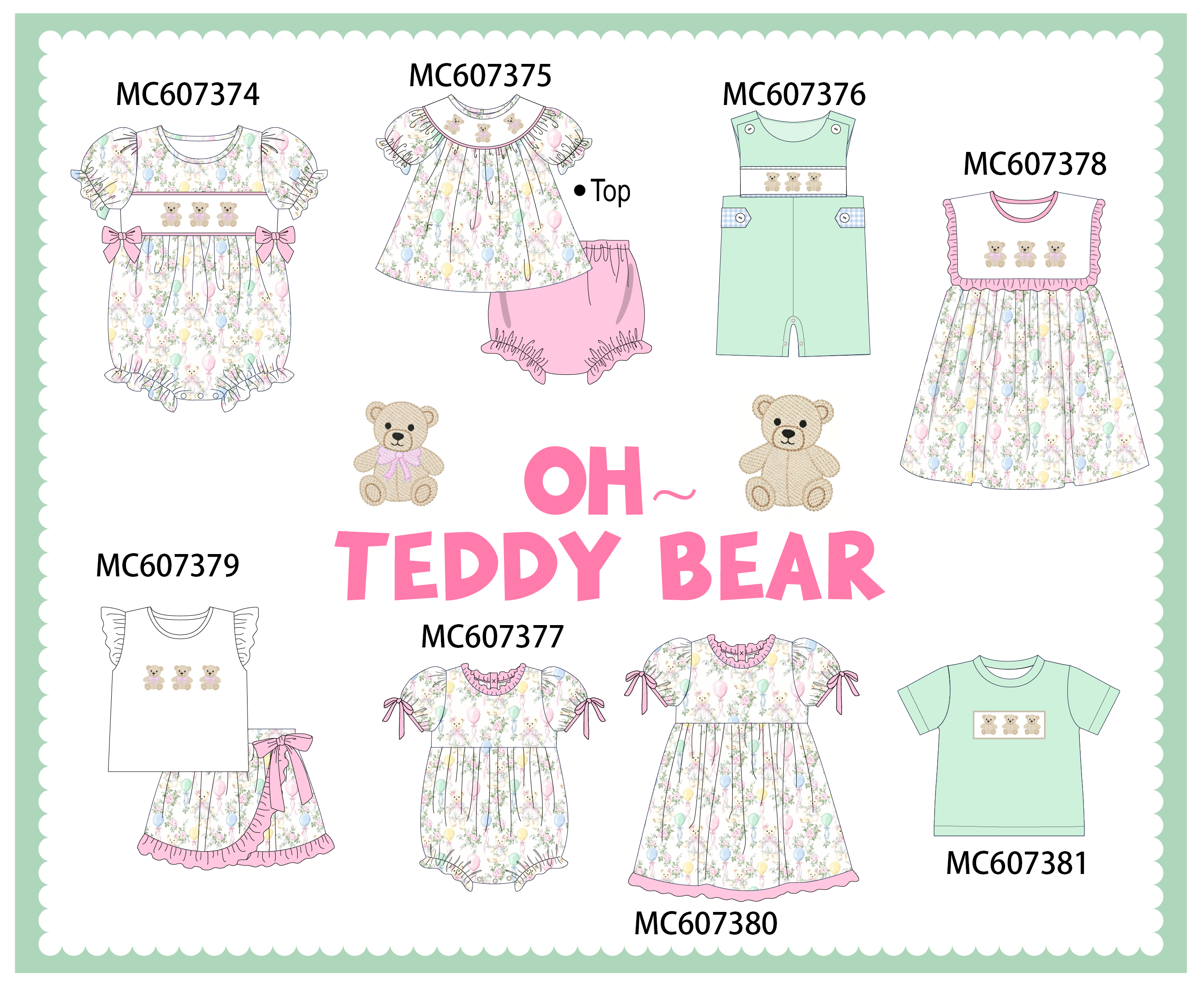 PO99 Teddy bear embroidery collection