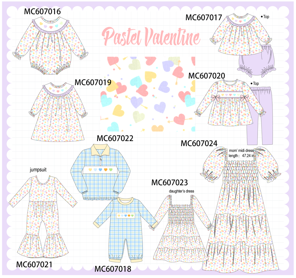 PO98 Valentine's day heart embroidery collection  - ETA January to LC