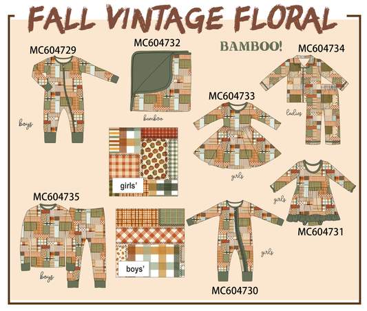 PO88 Vintage fall patchwork bamboo collection (ETA September to LC)