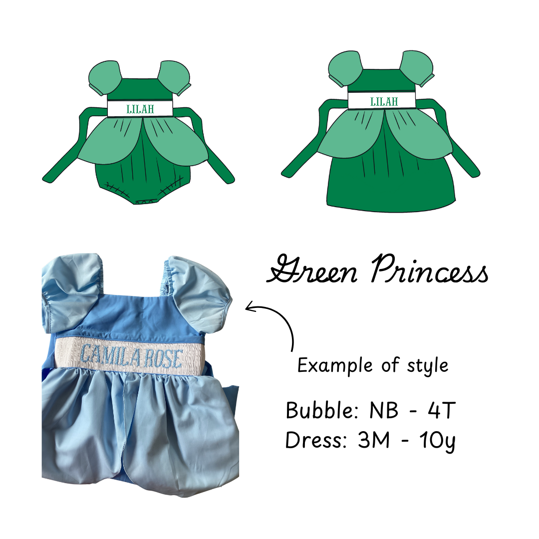 Hand Smocked Pretty As Princess Bubble