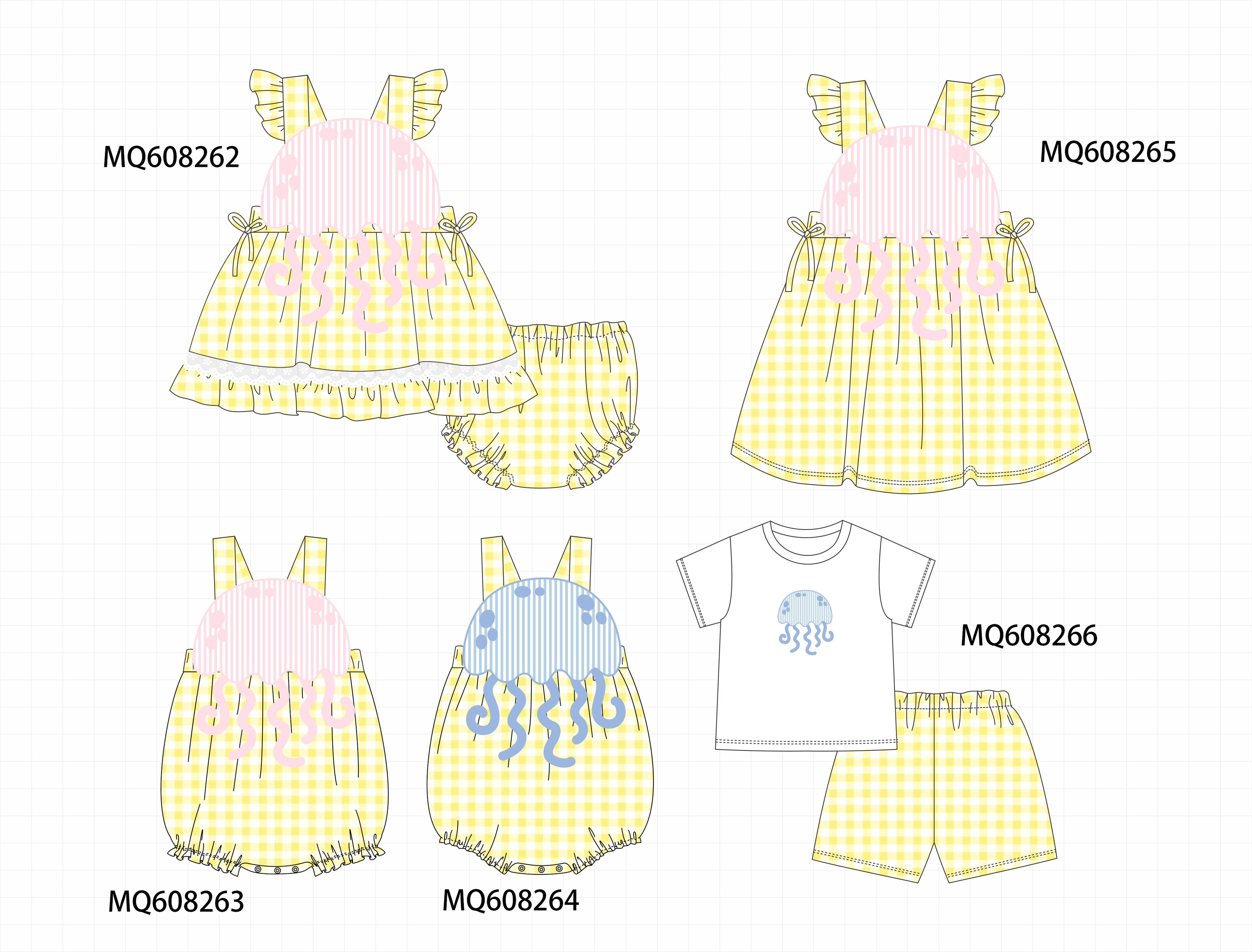 ETA MARCH 2026-po103 Yellow jellyfish applique gingham collection