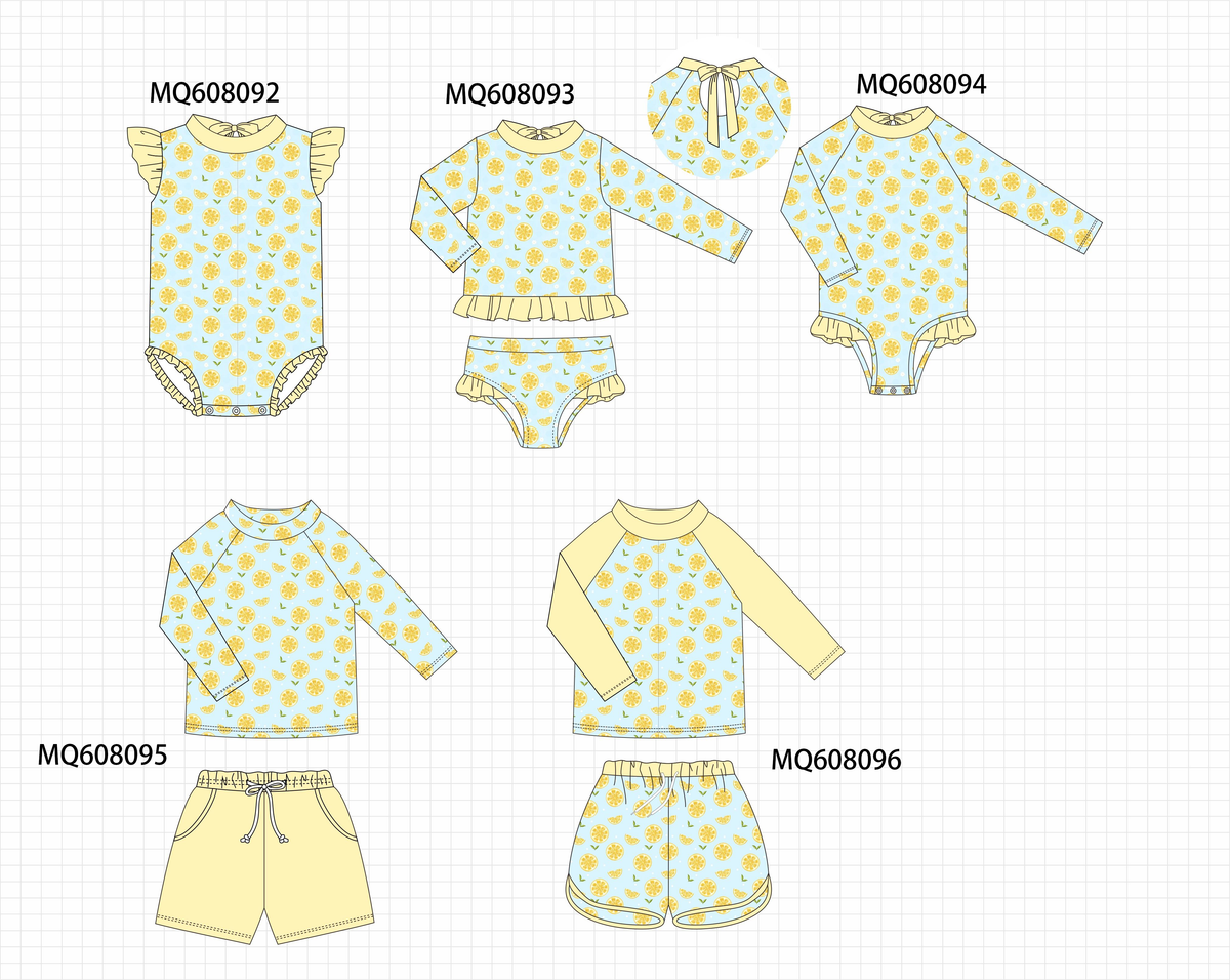 ETA MARCH 2026-po103 Yellow lemon print swimsuit collection