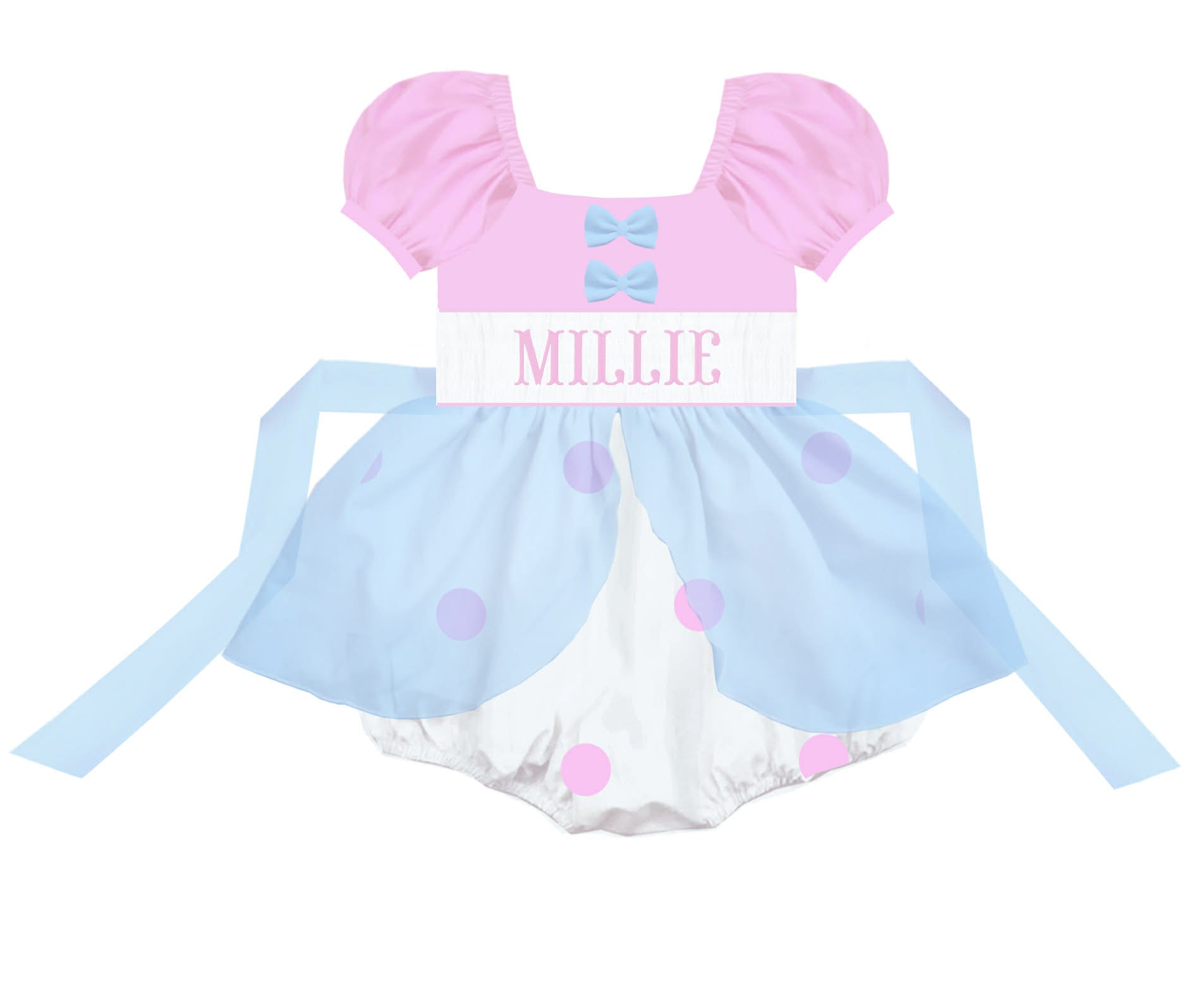 Hand Smocked Pretty As Princess Bubble
